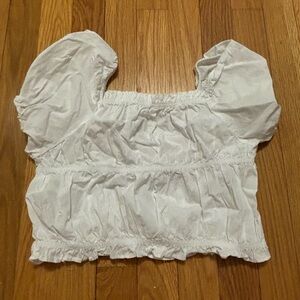 White Puff Sleeve Women's Top